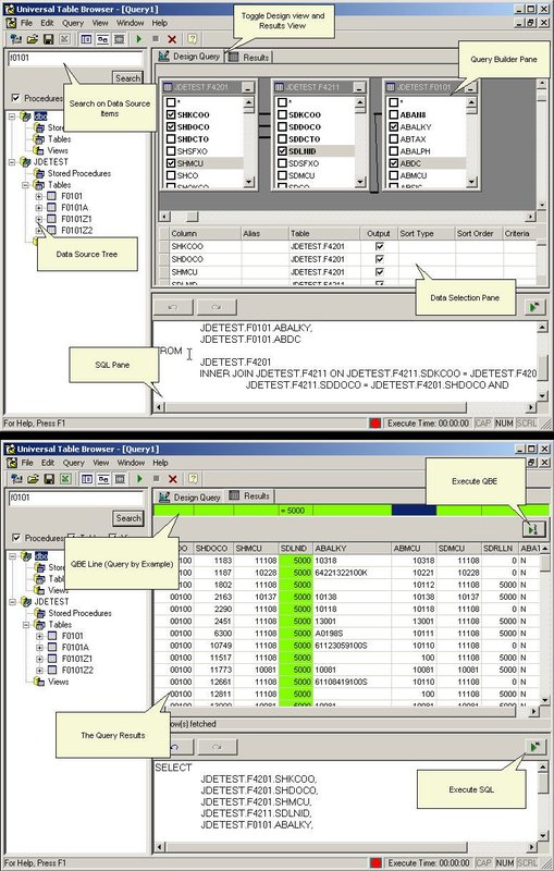 Universal Table Browser Screenshot